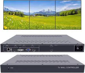 iseevy 6 Channel Video Wall Controller 2x3 3x2 HDMI DVI VGA USB Video Processor with RS232 Control for 6 TV Splicing