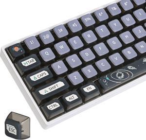iRoboosta Dark Blue Pudding Keycaps PBT Translucent Keycap, 118 Key ASA Profile Keycaps 60 Percent Custom Keycap Set, Dye-Sub Keycaps for Cherry Gateron MX Switches Mechanical Keyboards (Dark Space)