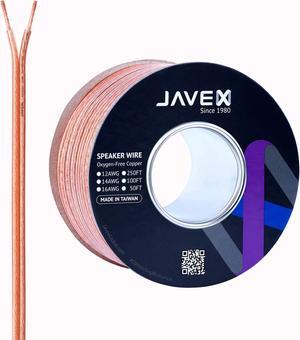 JAVEX 12-Gauge AWG Speaker Wire OFC Oxygen-Free Copper 99.9% Cable for Hi-Fi Systems, Mixer, Amplifiers, AV receivers, Home Theater, Subwoofer, Soundbar, 100 FT
