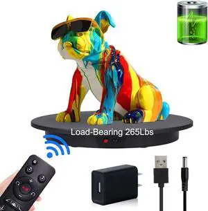 JAYEGT Motorized Rotating Display Stand,360 Degree Electric Rotating Photography Turntable for Products DisplayVideo Show, Outdoor ShowRemote Control(Black / 16.5inch / 265 Lbs Load/Rechargeable)
