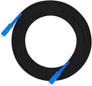 Jeirdus 100ft 100feet 30m SC to SC Outdoor Armored Simplex 9/125 SM Fiber Optic Cable Jumper Optical Patch Cord Singlemode 30Meters 100ft SC-SC