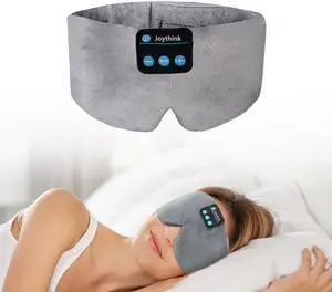 Joythink Sleep Headphones Wireless Eye Mask Kids Children Silk Wireless Headband Headphones for Sleeping with Adjustable Speaker Wireless Earbuds Side Sleeper Travel Meditation Music Mask Grey