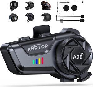 Motorcycle Helmet Speakers Intercom Communication Helmet Bluetooth Headset CVC Noise Reduction Soft/Hard Mic/1000mAh/Music sharing Automatic Answer Headphone IPX6 Waterproof Compatible All Helmets