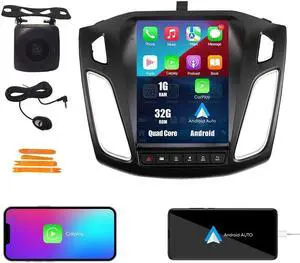 Kunfine Tesla Style Car CarPlay Android Auto Navigation Stereo GPS Radio Reverse Camera 9.7" IPS Touchscreen Headunit Tablet Media Player Ford Focus 2012-2018, if Applicable Quad Core 1G+32G