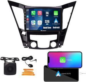 CarPlay Android Auto Autoradio Car Navigation Stereo GPS Radio 9" IPS Touchscreen Headunit Tablet for Hyundai Sonata 2010-2014 if Applicable Quad Core 2G+32G