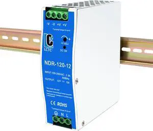 NDR120-12 DC 12V Din Rail Power Supply Slim 120w 10A(Input:100-240VAC,Output:12VDC,50/60HZ) Switching Adapter(Volts_of_Direct_Current, 12)