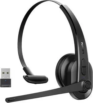 LEVN Wireless Headset with Mic for Work, Bluetooth 5.3 Headset with AI Noise Cancelling Microphone, 65Hrs Working Time Wireless Headset with Microphone for Work from Home/PC/CallCenter/Computer