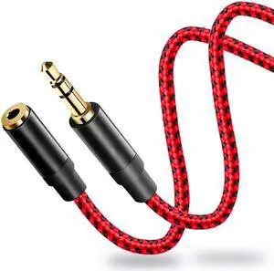 3.5mm Audio Extension Cable 100ft,LiuTian 3.5mm Male to Female Braided Auxiliary Headphone Extension Aux Stereo Jack Cord Wire Compatible for iPhone, iPad, Smartphones, Tablets, TV, Speaker.
