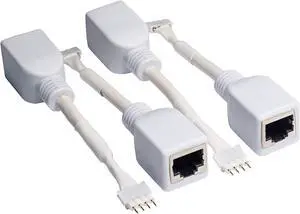 Litcessory RJ45 to 4-Pin Ethernet Cable Adapter for LIFX Z Lightstrips (4 Pack - Two Pairs, White)