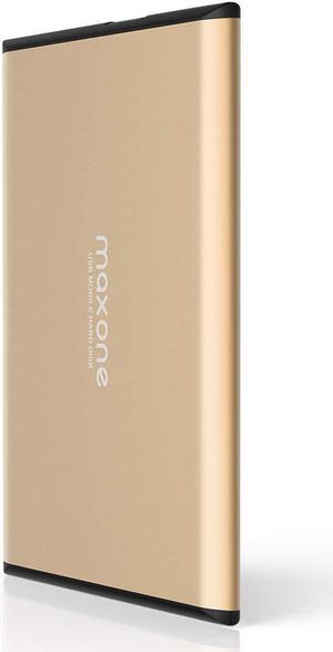 Maxone 320GB Ultra Slim Portable External Hard Drive HDD USB 3.0 Compatible with PC, Laptop, Gold