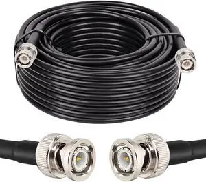 MOOKEERF RG8X BNC Male to BNC Male Coaxial Cable 60FT 50 ohm Ultra Low Loss for Antenna, RF Radio, Modem, Oscilloscope, Spectrum, Analyzer, Signal Generator