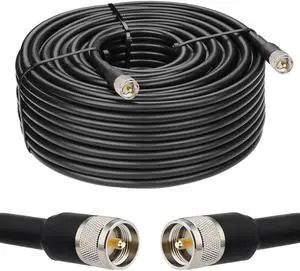 MOOKEERF UHF CB Coax Cable - 200FT KMR400 PL259 Male to Male Coaxial Cable Low Loss UHF Cable CB Coax Cable for HAM Radio, VHF Radio, SWR Meter, Antenna Analyzer