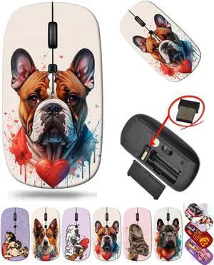 maizi Wireless Mice for Personal Computer Laptop MacBook Wireless Mouse MKADAU Bulldog 2.4G USB Receiver Lightweight Made in USA