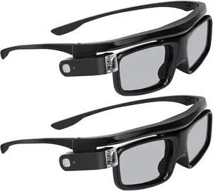 NexiGo DLP Link 3D Glasses, Rechargeable 3D Active Shutter Glasses Compatible Aurora Pro, TriVision Ultra (Black - 2Pack)