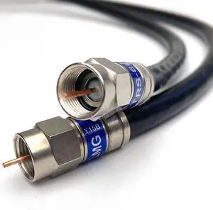 200ft Quad Shield Solid Copper 3GHZ RG-6 Coaxial Cable 75 Ohm (DIRECTV Satellite TV or Broadband Internet) Anti Corrosion Brass Connector RG6 Fittings Assembled in USA by PHAT SATELLITE INTL