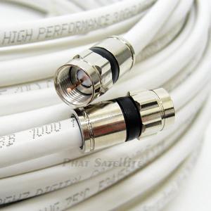 200ft White Perfect Vision Solid Copper UL cm CL2 Rated for in Wall Installation 3ghz 75 Ohm Coaxial Rg6 Directv Dish Network Cable Tv Video Cable wPPC Rg6 Fittings by PHAT Satellite INTL