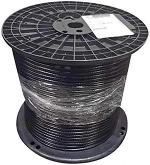 PHAT SATELLITE INTL 1000ft Coax RG6 Enhanced 3X Shields Messenger Cable, Aerial Messenger Wire Pole to Pole Strapping Cable, 18AWG 75 Ohm, Audio Video Antenna Cable TV Internet Coaxial