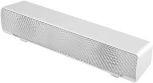Soundbar,Professional Computer Speakers Multi-Function Stereo Surrounding Deep Bass Sound USB Wired Indoor Music Player Box 3.5mm Input for PC Cellphones (White)