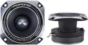 PUPOND 4 inch Car Tweeter, 300 Watt Max, 4 Ohm Ferrite Tweeter for Car Audio, Aluminium Frame and Diaphragm, Bullet Tweeters(2 Pack)