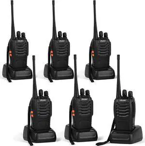 Ansoko Two Way Radio Walkie Talkie, Long Range Walkie Talkies for Adults 16-CH 2-Way Radio with Earpieces and Rechargeable Battery (Pack of 6)