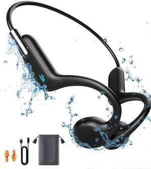 Rumatas Bone Conduction Headphones Bluetooth, Open Ear Headphones with Mic Underwater Swimming Headphones 32GB MP3 & 8Hrs Playtime, Wireless Underwater Earbuds for Swimming, Sports.