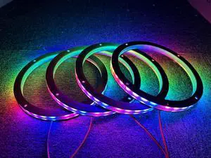 Sando Tech 4PCS 6.5'' Dream Color Chase LED Speaker Rings Spacer Ring Light Kit Car Coxial Lights Multiple Fit for Car Truck Boat Powersport Bluetooth/Remote Ctrl