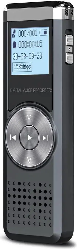 Digital Voice Recorder, KINPEE 16GB Audio Sound Recorder Portable MP3 Recorder Dictaphone for Meeting Lecture Rechargeable Recording Device Voice Activated Recorder with Playback for Interview