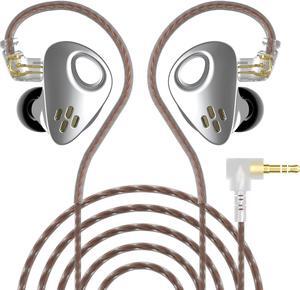 erjigo CCA CXS High Resolution Noise-canceling Headphones Professional Configuration Earphone in-Ear Monitoring Earbuds Portable earpieces Sports and Exercise Headset (Silver, without MIC)