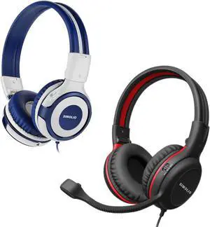 SIMOLIO Headphones Wired Kids with Microphone for School & Meeting & Gaming, 3 Levels Hearing Protection Headphones for Boys, Girls, Children, Teens, Stereo Durable Headsets for iPad, PC