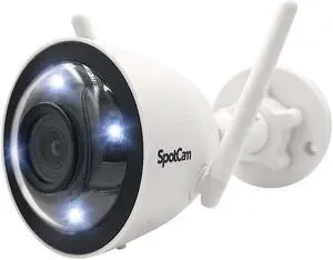 SpotCam MBC1 2.5K Cloud AI Spotlight WiFi Business Bullet IP Camera, Indoor/Outdoor, 2.4/5 GHz Wi-Fi Dual-Band, Night Vision, Human Detection, IP66, SD Card, Free Cloud Recording, Made in Taiwan
