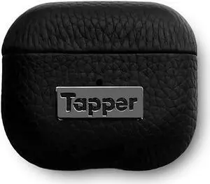 Tapper Black Leather/Hematite Black Plated Case for AirPods (3rd Generation)