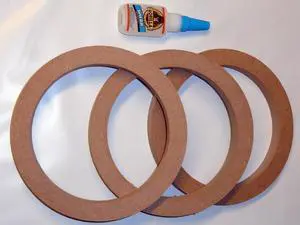 The Electronics Powerhouse TEP 3 Case Pack Kit 12" MDF Speaker Subwoofer Spacer 3/4" Rings with Gorilla Glue