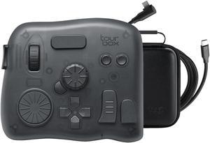 TourBox Elite, Bluetooth Controller for Video Photo Editing Color Grading, Davinci Resolve Speed Editor, Photoshop Lightroom Premiere FCPX After Effects Programmable Keyboard Bundle (Translucent)