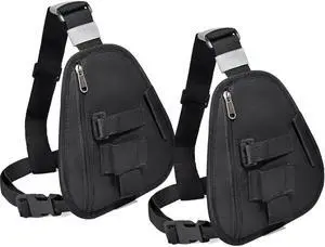 TWAYRDIO Radio Chest Harness, Adjustable Shoulder Chest Pack Holster with an Single Radio Pouch for Baofeng Yaesu Kenwood Handheld Two-Way Radios and Walkie Talkies, Pack of 2 Black