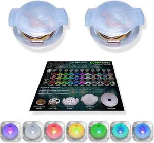 UltraPoi Ultraknob LED Inserts (Pair (2)) - Rechargeable Inserts for Upgrading UltraGrips - Over 30 Bright Rainbow Strobe Patterns for Raves, Concerts, LED Poi, Flow Arts, & Light Spinning