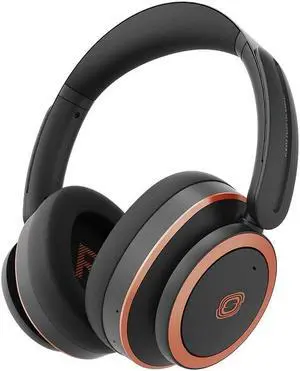 Unbktom Over Ear Headphones with Microphone 76H Playtime Fast Charing Active Noise Cancelling Comfort Foldable Wireless Bluetooth Headphones for Cellphone/iPad/Laptop/Computer, Black