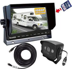 VECLESUS Backup Camera Dash Camera Rearview camera1080P HD DVR Recording Wired 4-Video with 7 IPS Car Monitor Backup Camera for Trucks, RVs, Trailers, Buses, Large Vehicles VMQD