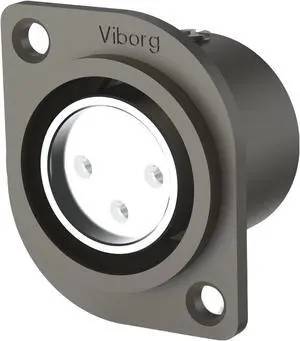 Viborg Female XLR Chassis Panel Mount Connectors, Hi End Audio XLR Socket, XLR Jacks, Pure Copper Rhodium Plated XLR Receptacle with PTFE Insulator