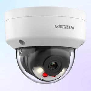 VIKYLIN 5MP IP PoE Dome Security Camera, Smart Dual Light Color Night Vision 98ft, Human/Vehicle Detection, Outdoor Explosion-Proof Camera with One Way Audio, H265+, IP67, MicroSD 512GB