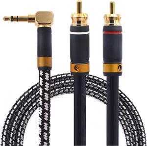 Wekuant Audiophile RCA Cable,[3M/9.8 Feet, Silvered-plated copper core] 3.5mm Male to 2RCA Male Stereo Audio Adapter Cable with outer diameters 6.5mm for Smartphones, Tablets, Speakers, HDTV