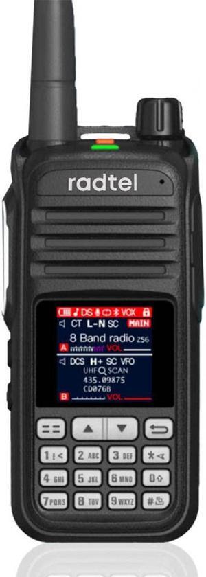Radtel RT-420 6 Bands Ham Two Way Radio 256CH Air Band Walkie Talkie NOAA VOX USB SOS LCD Color Police Scanner Aviation (Black)