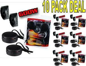 XXX by Audiopipe 10 Pack 600w High Frequency Car Truck Boat Stereo Tweeters Built-in Crossover XTC-7700