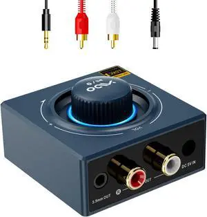 YMOO B06T3+ LDAC Bluetooth 5.2 Receiver for Home Stereo, Aptx SBC AAC Bluetooth Audio Adapter,30ms Low Latency, RCA 3.5mm Jack Aux HiFi for Speaker/Older Stereo/Amplifier from Phone/Tablet/Laptop