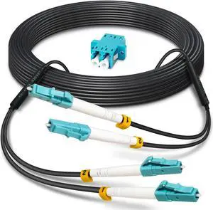 YUTIANHOME 30 Meters Armored Fiber Patch Cable OM3, LC to LC Fiber Optic Cable Cord 10GB/Gigabit Multimode Jumper Duplex 50/125um, Multi Mode Outdoor OM3 LC Fiber 100 Foot