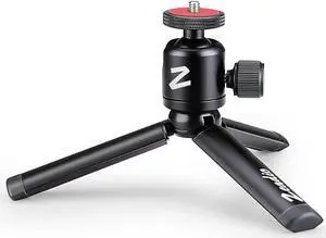 Zeadio Metal Mini Tripod + Ball Head Mount, with 1/4 Inch Screw Desktop Tabletop Stand Tripod, Fits for Smooth 4, Osmo Mobile, Vimble 2, Gimbal Handle Grip Stabilizer and All Cameras