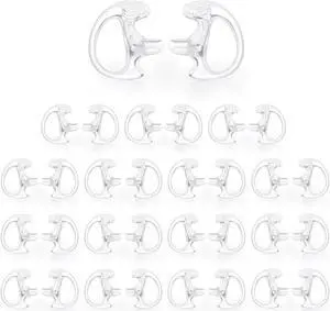 Zeadio 16-Pair Pro-Grade Covert Surveillance Earbud, Replacement Ear Insert, Silicon Earmold Earplug for Two-Way Radio Earpiece Audio Coil Tube, Compatible with Motorola/Kenwood (32pcs)