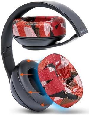 WC SweatZ Protective Earpad Covers Made by WC | Fits Beats Studio 3 & 2 (Does Not Fit Beats Solo) / Bose QC35 & 35II / Bose 700 & More | Sweatproof & Easily Washable | Red Prism