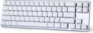 Qisan Happy Deals 10% Discount off Mechanical Keyboard Gaming Keyboard Blue Switch 68-Keys Mini Design (60%) Gaming Wired Keyboard White Silver Magicforce