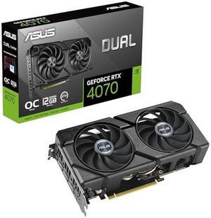 ASUS Dual GeForce RTX(tm) 4070 EVO OC Edition 12GB GDDR6X is Designed for Broad Compatibility, with a 2.5-Slot Design, Axial-tech Fan Design, 0dB Technology, Auto-Extreme Technology, and More