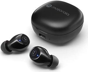 Motorola Moto Buds 105 - True Wireless ENC Bluetooth Earbuds with Touch Control & Micro-Charging Case - IPX5 Water-Resistant, Lightweight Comfort-Fit, Clear Sound - Black